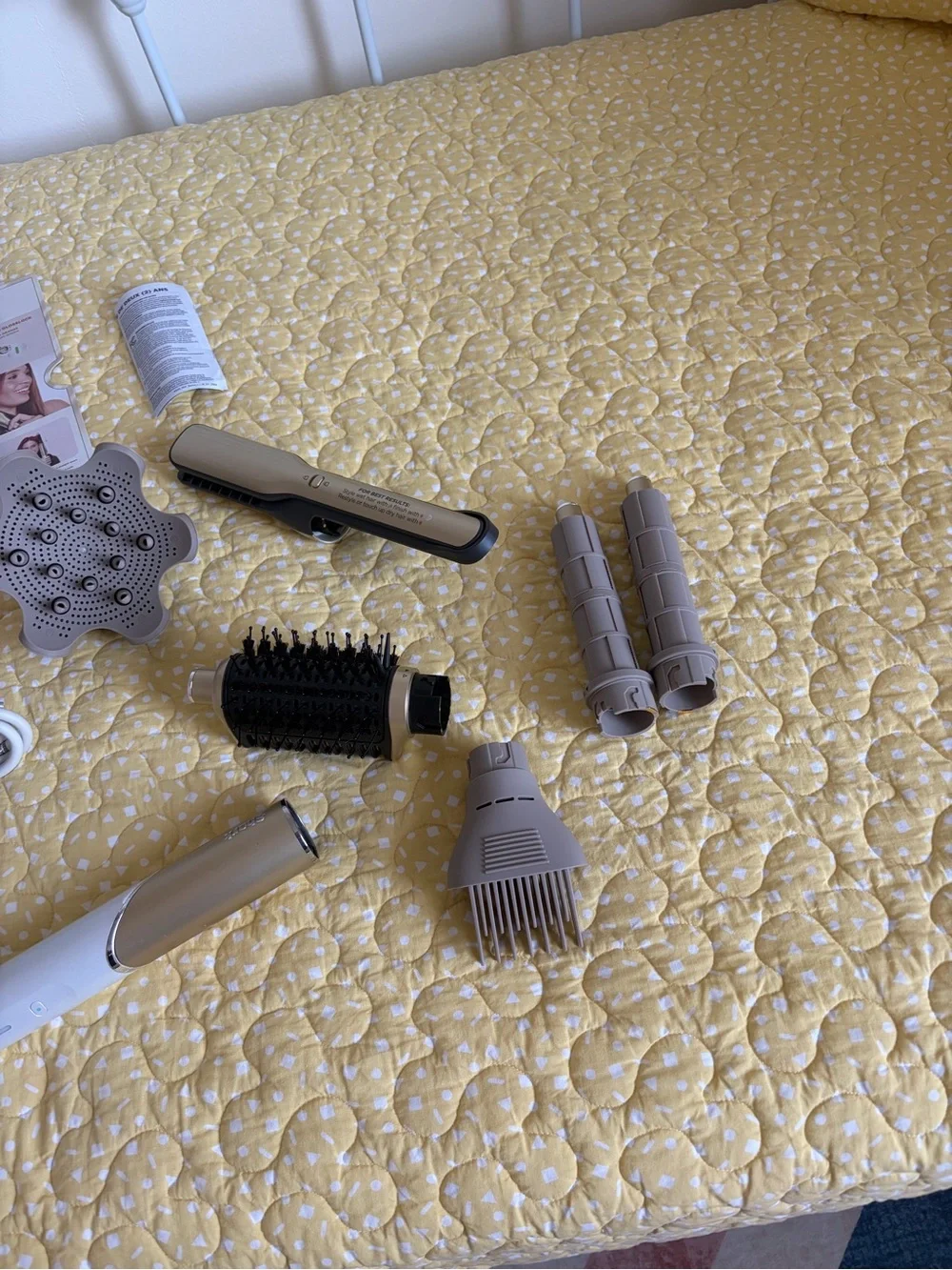 Ceramic Hair Straightener & Styling Brush Set - Beige